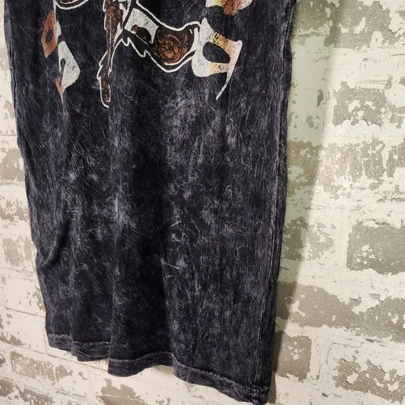 Grateful Dead Acid Wash Dancing Bear Graphic T-Shirt Men Grey Distressed Retro - Picture 9 of 16